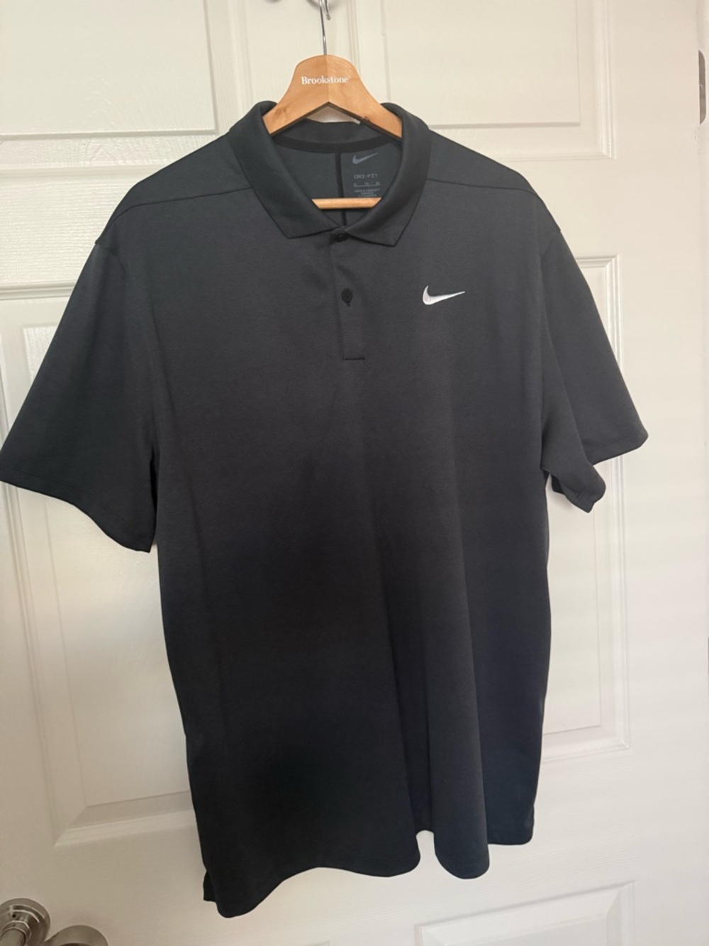 Nike Black Men's Short-Sleeve Polo with Swoosh